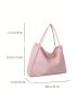 White Shoulder Bag Minimalist Large Capacity For Daily