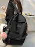 Medium Classic Backpack Black With Bag Charm For School