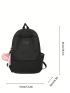 Medium Classic Backpack Black With Bag Charm For School