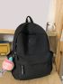 Medium Classic Backpack Black With Bag Charm For School