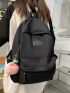 Medium Classic Backpack Black With Bag Charm For School