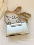 Small Square Bag Silver Chain Strap Flap