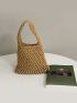 Mini Crochet Bag Hollow Out Top Handle For Vacation