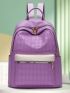 Medium Classic Backpack Geometric Pattern Colorblock