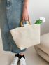 Large Straw Bag Double Handle