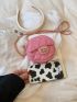 Mini Circle Bag Quilted Chain Strap For Daily