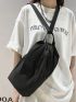 Mini Classic Backpack Black Zipper Front For Daily