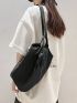 Mini Classic Backpack Black Zipper Front For Daily