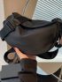 Medium Hobo Bag Black Minimalist Adjustable Strap