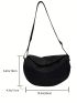 Medium Hobo Bag Black Minimalist Adjustable Strap