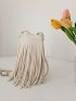 Mini Novelty Bag Fringe Detail Adjustable Strap For Daily