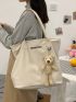 Medium Shoulder Tote Bag Letter Print Double Handle For Daily