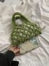 Hollow Out Crochet Bag With Inner Pouch Green