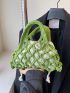 Hollow Out Crochet Bag With Inner Pouch Green