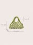 Hollow Out Crochet Bag With Inner Pouch Green