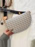 Women's Geometric Print PU Sling Bag, Trendy & Stylish Crossbody Purse for Travel