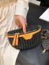 Women's Geometric Print PU Sling Bag, Trendy & Stylish Crossbody Purse for Travel