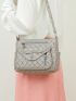 Geometric Pattern Square Bag Braided Detail