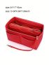 Red Bag Insert Casual Multi-Pocket Zipper Polyester Purse Organizer