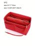 Red Bag Insert Casual Multi-Pocket Zipper Polyester Purse Organizer