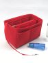 Red Bag Insert Casual Multi-Pocket Zipper Polyester Purse Organizer