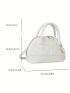Small Dome Bag Fashionable Quilted Detail Double Handle Zipper PU