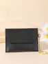 Black Small Wallet Fashionable Snap Button PU