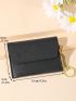 Black Small Wallet Fashionable Snap Button PU