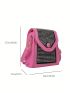 Mini Square Bag Studded Decor Flap PU