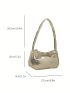 Zipper Baguette Bag Metallic PU Funky