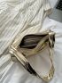 Zipper Baguette Bag Metallic PU Funky