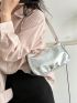 Zipper Baguette Bag Metallic PU Funky