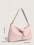 O-ring Decor Zipper Hobo Bag