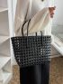 Hollow Out Design Top Handle Bag Double Handle