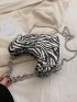 Zebra Striped Novelty Bag Mini Heart Shaped