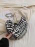 Zebra Striped Novelty Bag Mini Heart Shaped