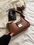 Studded Decor Hobo Bag Small Brown