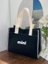 Letter Graphic Square Bag Medium Black