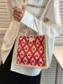 Cherry Graphic Square Bag Small Double Handle