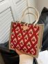 Cherry Graphic Square Bag Small Double Handle