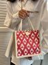 Cherry Graphic Square Bag Small Double Handle