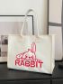 Large Shopper Bag Letter & Rabbit Graphic