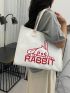 Large Shopper Bag Letter & Rabbit Graphic