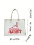 Large Shopper Bag Letter & Rabbit Graphic