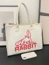 Large Shopper Bag Letter & Rabbit Graphic