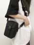 Mini Square Bag Release Buckle Design Solid Black