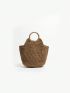 Minimalist Straw Bag Double Handle