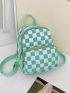 Mini Classic Backpack Two Tone Geometric Pattern Waterproof