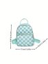 Mini Classic Backpack Two Tone Geometric Pattern Waterproof