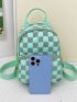 Mini Classic Backpack Two Tone Geometric Pattern Waterproof